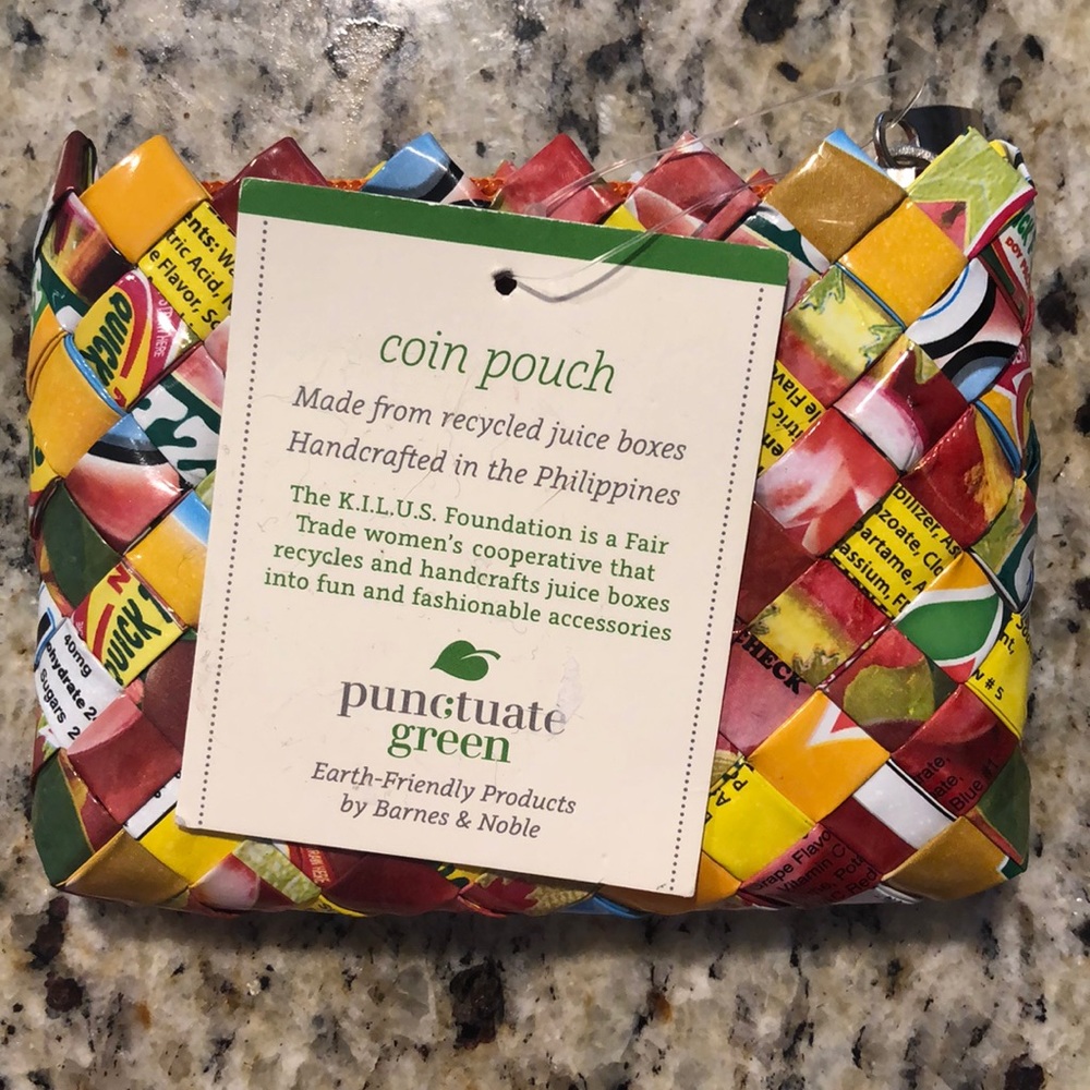 NWT Coin Pouch made from Recycled Juice Boxes